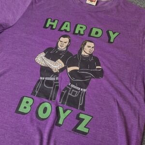 Homage ‎ Hardy Boys Tshirt Graphic Print TNA Tag Team Size Medium Purple